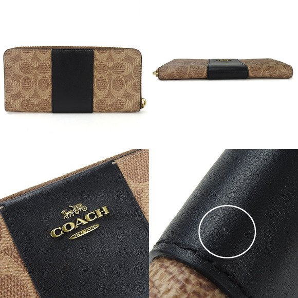 Coach Coach Signature PVC Leather Zip Wallet 73739 Leather Long Wallet 73739 - Picture 3 of 8